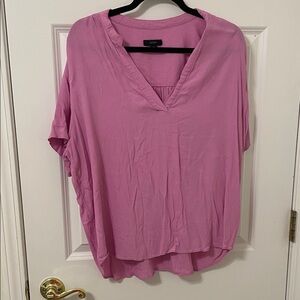 J. Crew Pink V-Neck Blouse 2X